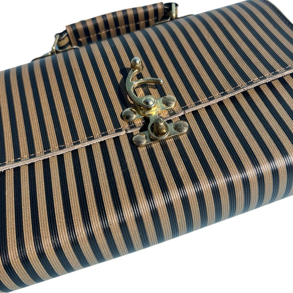 Vintage Striped Brown and Black Women's Bag - Picture 6 of 9